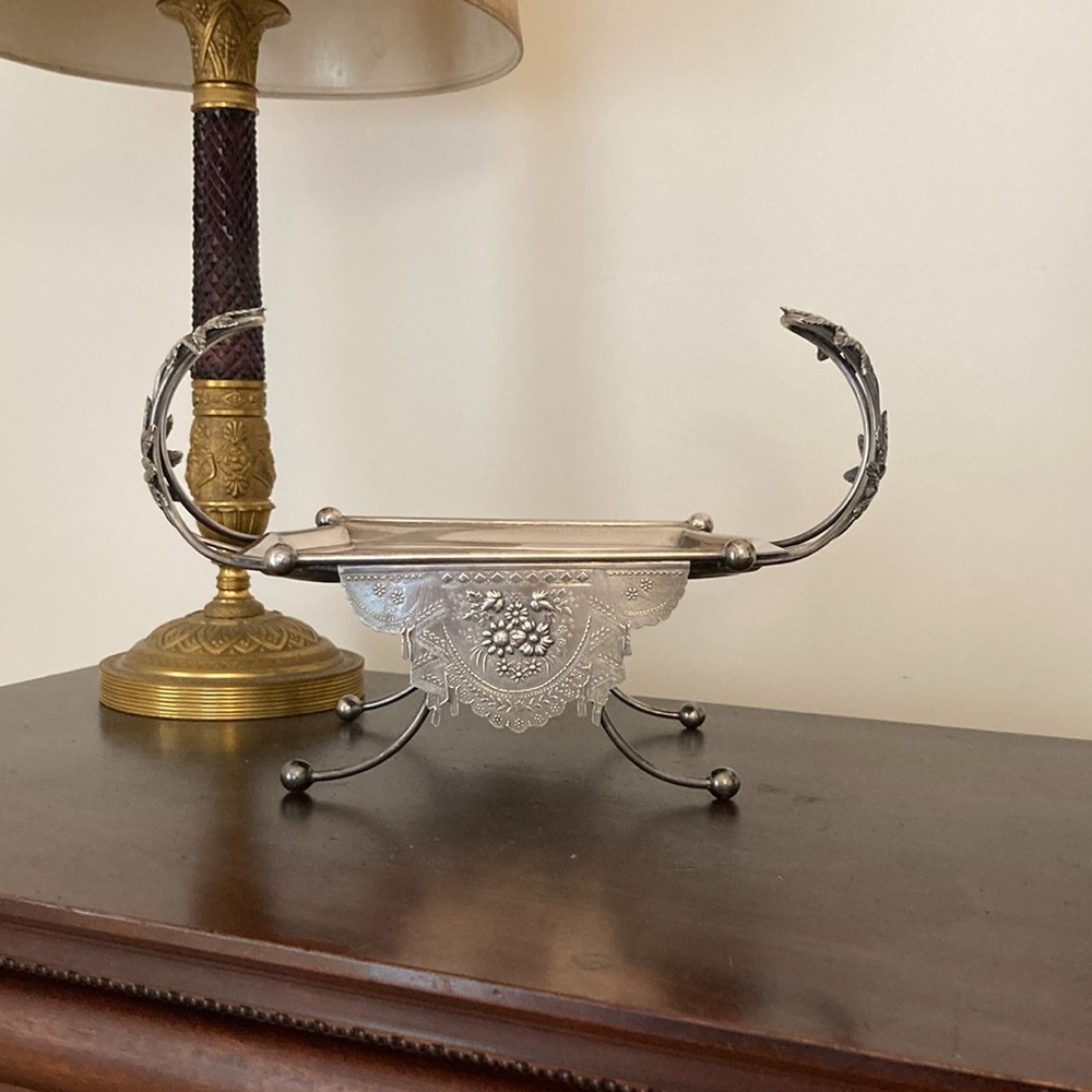 Antique Silver Plate Footed Holder